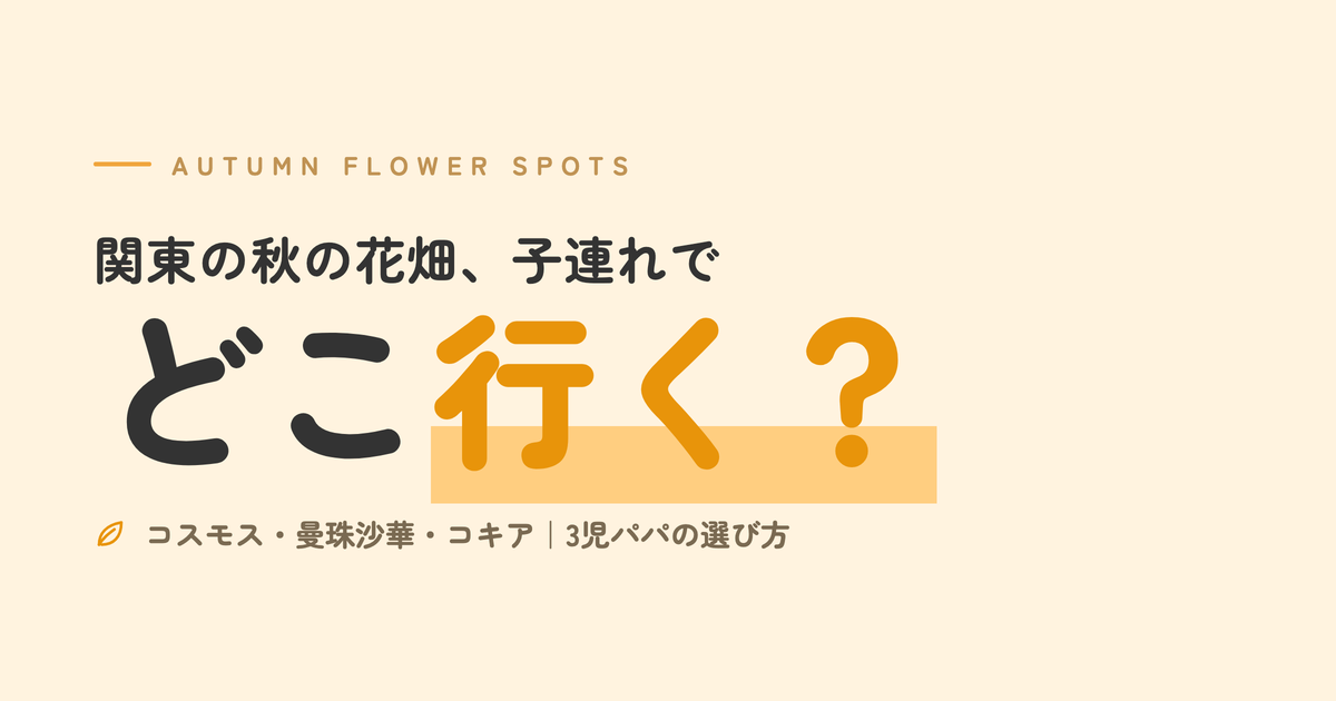 関東の秋の花畑、子連れでどこ行く？コスモス・曼珠沙華・コキアの選び方を3児パパが解説